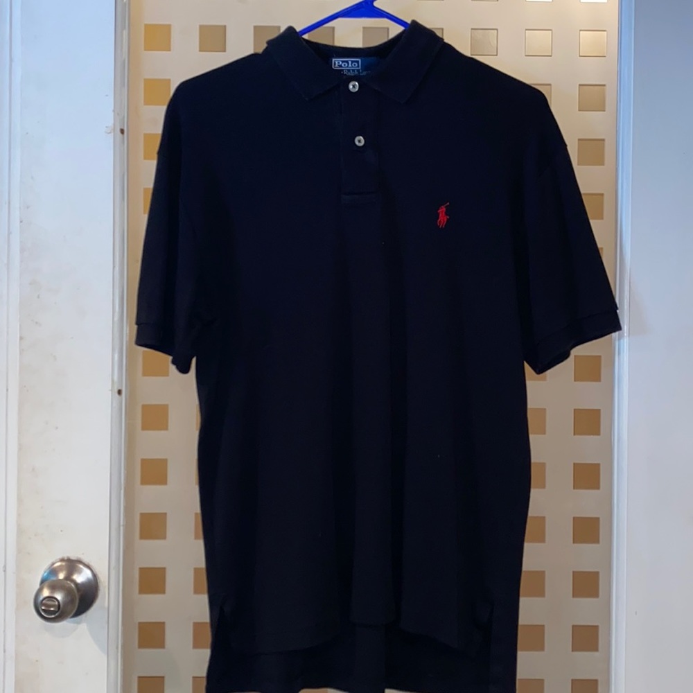 Black with red emblem Polo